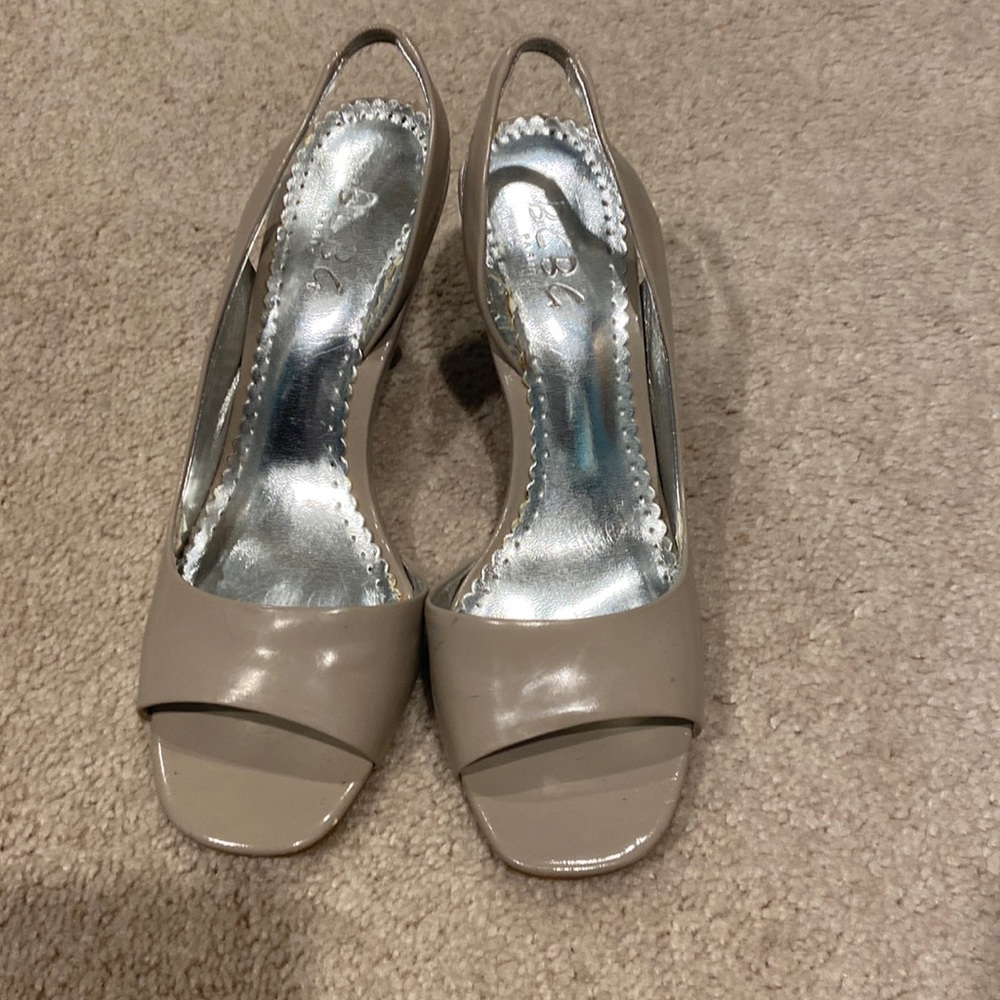 Womens BCBG taupe sling backs
